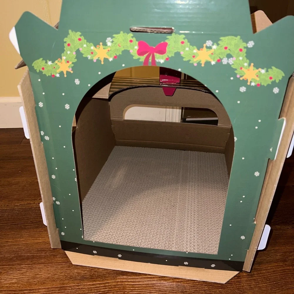Merry Makings by Petco Holiday Train Cardboard Cat Scratcher Corrugated Base